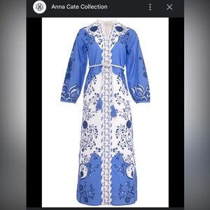 NWT Anna Cate Blue &White Maxi Dress L